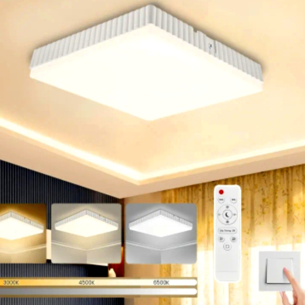24W LED Ceiling Light w/Remote Adjustable Brightness & Temperature Flush Mount
